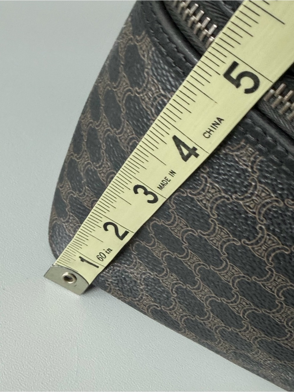 Vintage Celine Purse Satchel Vanity Bag PVC in Triomphe Pattern Brown/Black Rare - Picture 11 of 11